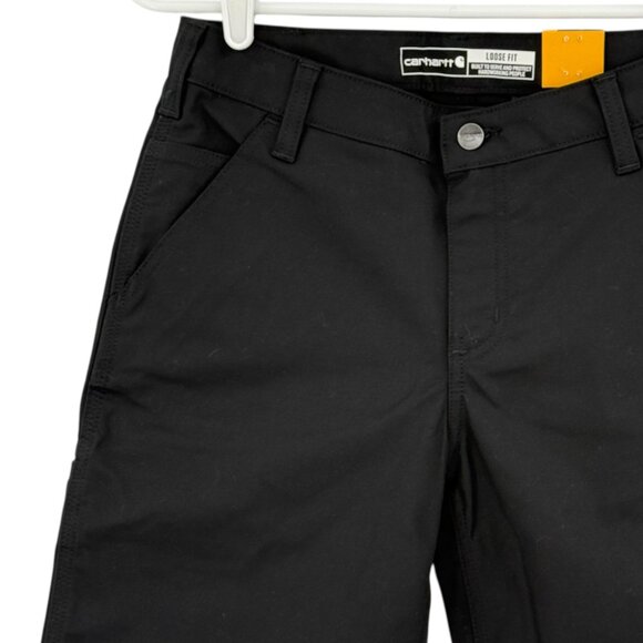 Carhartt Women's Rugged Flex Black Canvas Work Shorts Size 4 NWT 10" Inseam - Picture 3 of 11